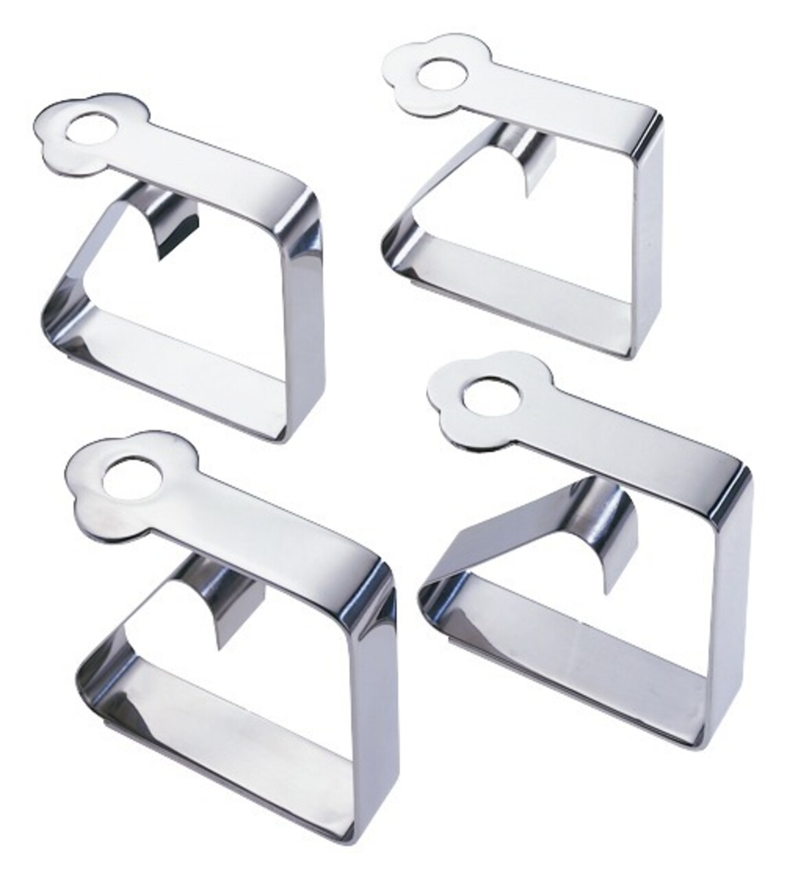 Set 4 cleme pentru fata de masa, Wenko, inox - imagine 3